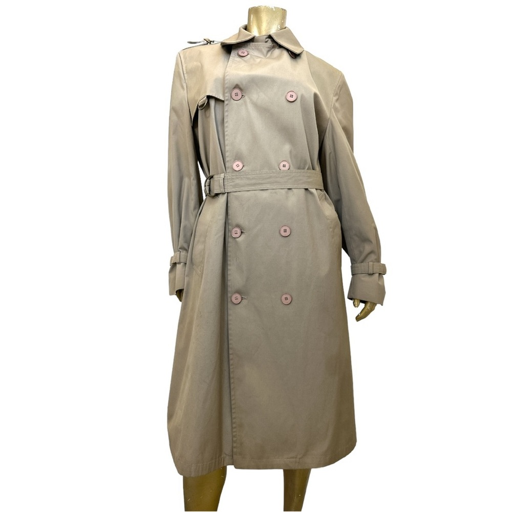 Vintage Pierre Cardin belted trench coat, tan size 40 PTP 24” fits approx XL